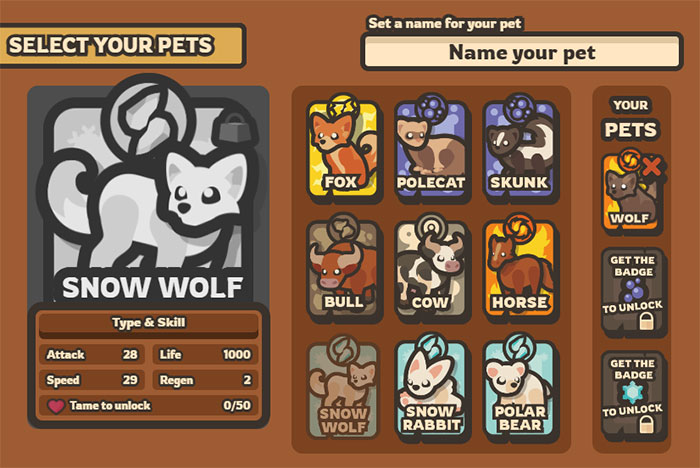 Snow Wolf in Taming.io